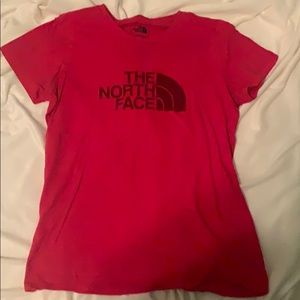 red North Face shirt